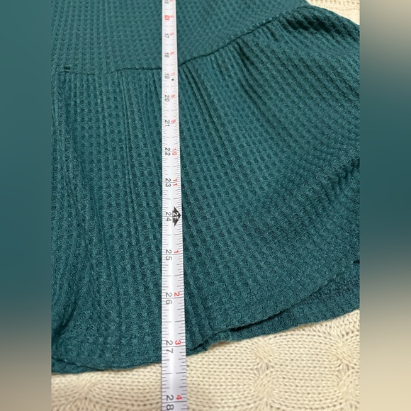 Oversized Teal Green Waffle Knit Boutique Top - Picture 5 of 7